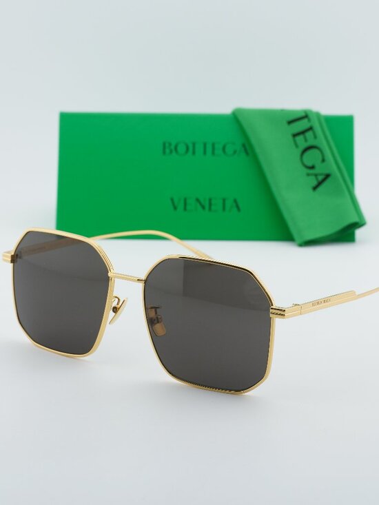 Bottega Veneta BV1108SA 001 Square Sunglasses - Gold / Grey main image 6